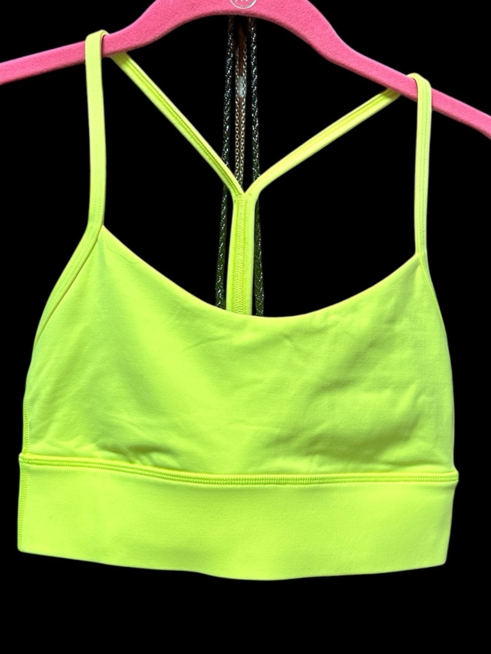 LULULEMON Flow Y Longline Nulu bra electric lemon size 6 new
